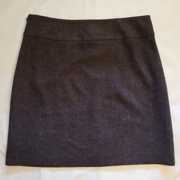 LOFT Wool Blend Black With Sprinkels Skirt Size 6 - Picture 4 of 10